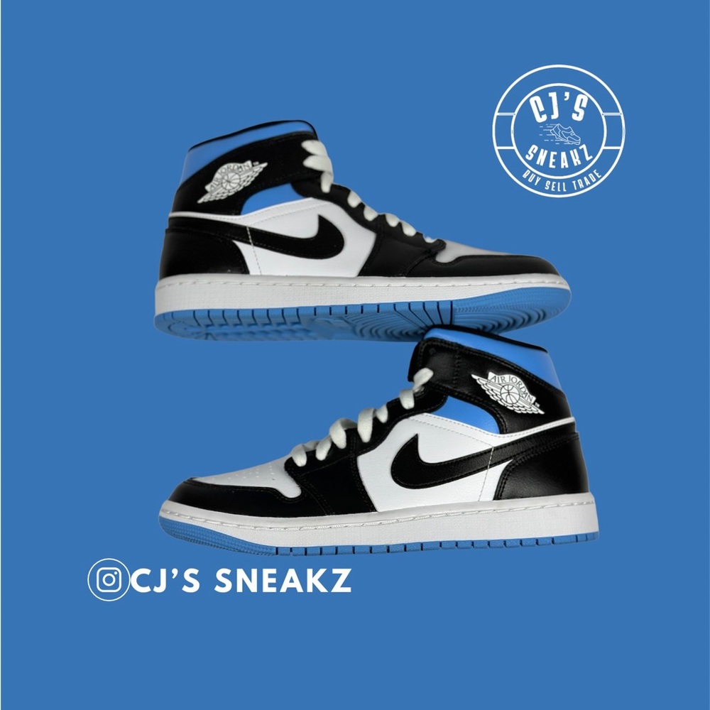 Women’s Air Jordan Retro 1 Mid ‘Universty Blue’ Size 8W/6.5GS Deadstock